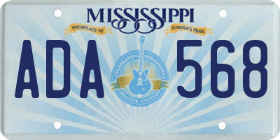 MS license plate ADA568