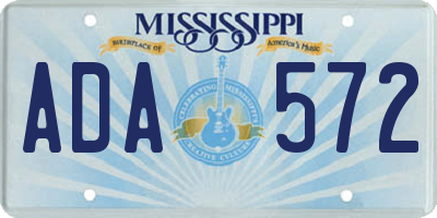 MS license plate ADA572