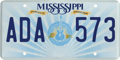 MS license plate ADA573