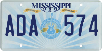 MS license plate ADA574