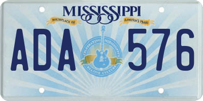 MS license plate ADA576