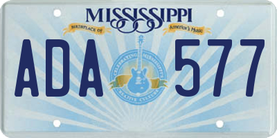 MS license plate ADA577