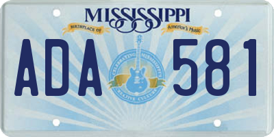 MS license plate ADA581