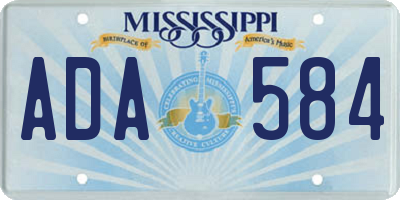MS license plate ADA584