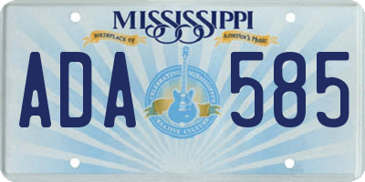 MS license plate ADA585