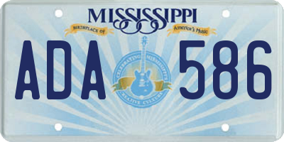 MS license plate ADA586