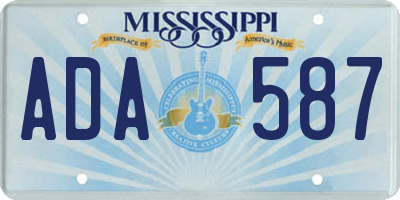 MS license plate ADA587