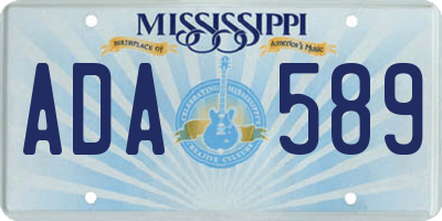 MS license plate ADA589
