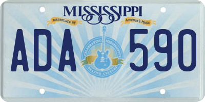MS license plate ADA590