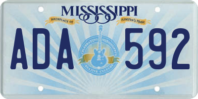 MS license plate ADA592