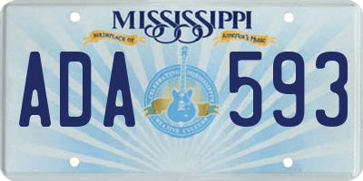 MS license plate ADA593