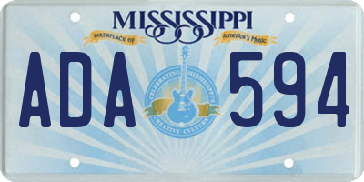 MS license plate ADA594