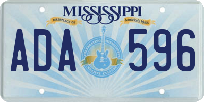 MS license plate ADA596