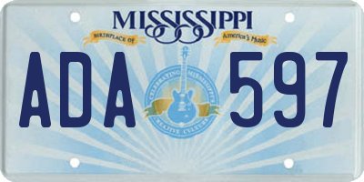 MS license plate ADA597