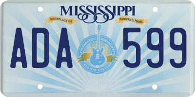 MS license plate ADA599