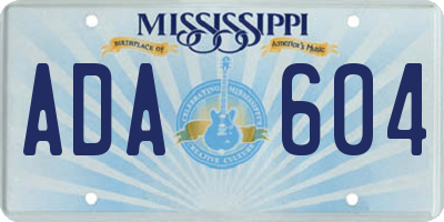 MS license plate ADA604