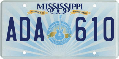 MS license plate ADA610
