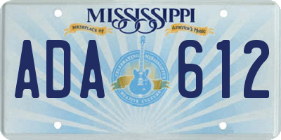 MS license plate ADA612