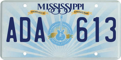 MS license plate ADA613