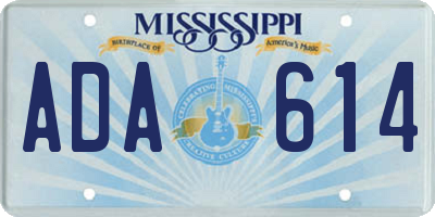 MS license plate ADA614