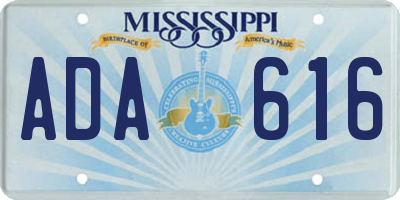 MS license plate ADA616