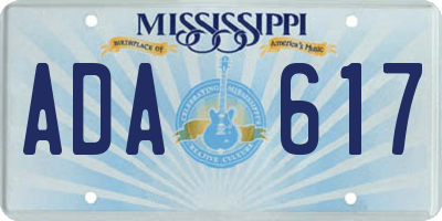 MS license plate ADA617