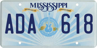 MS license plate ADA618