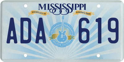 MS license plate ADA619