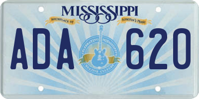 MS license plate ADA620