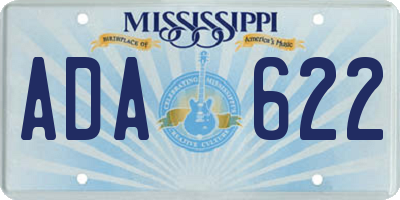 MS license plate ADA622