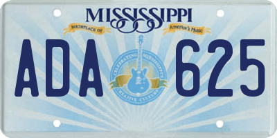 MS license plate ADA625