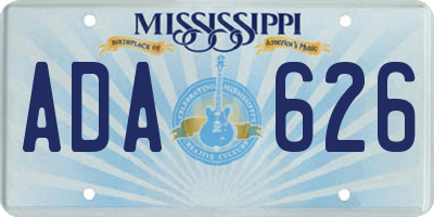 MS license plate ADA626