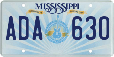 MS license plate ADA630