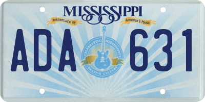 MS license plate ADA631