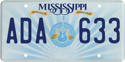 MS license plate ADA633