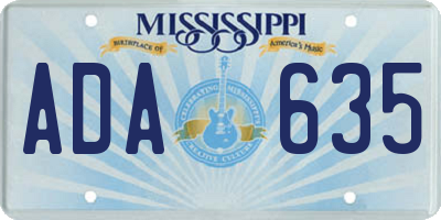 MS license plate ADA635