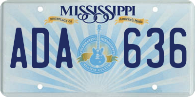 MS license plate ADA636