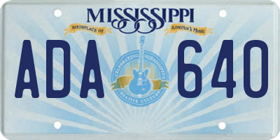 MS license plate ADA640