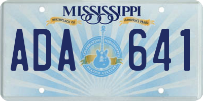 MS license plate ADA641