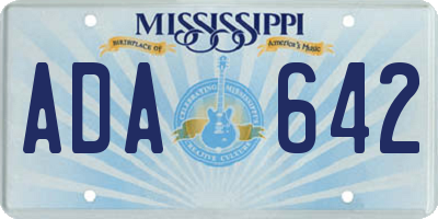 MS license plate ADA642