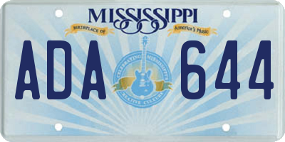 MS license plate ADA644