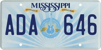 MS license plate ADA646
