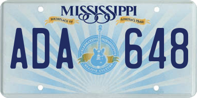 MS license plate ADA648