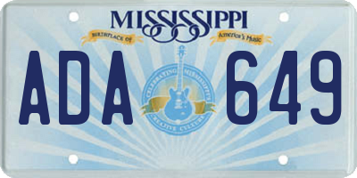 MS license plate ADA649