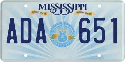 MS license plate ADA651