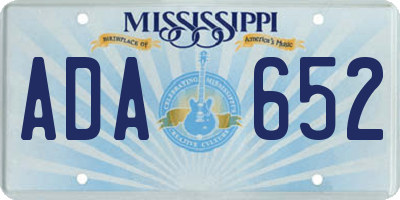 MS license plate ADA652