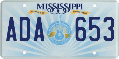 MS license plate ADA653