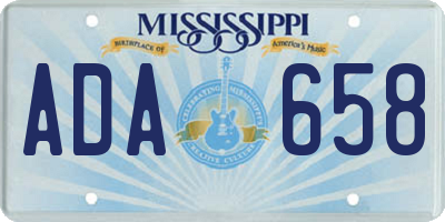 MS license plate ADA658