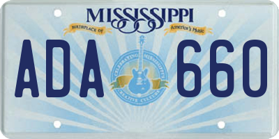 MS license plate ADA660