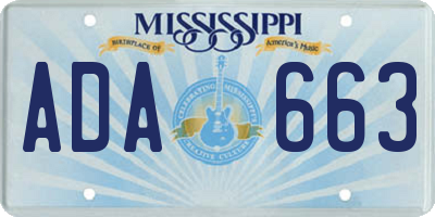 MS license plate ADA663